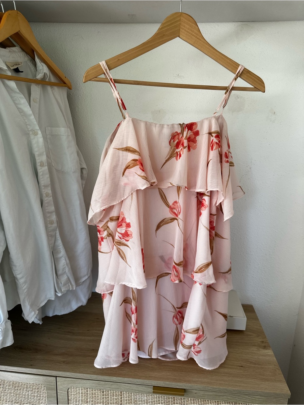 a new day Light Pink Floral V-Neck Dress